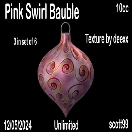 Pink Swirl Bauble(10)[1206] by scott99