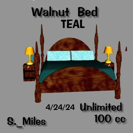 Walnut Bed Teal by S._Miles